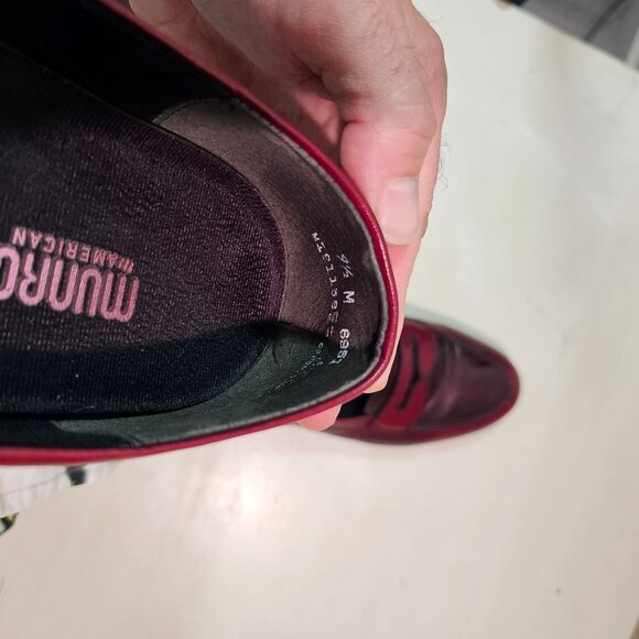 MUNRO Womens Sz 9.5M Burgundy Leather Crocodile Penny Loafer Shoes Preppy Work - Picture 9 of 12